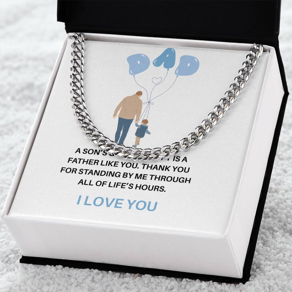 To My Dad – Cuban Link Chain Gift from Son | Thank You for Your Love and Support
