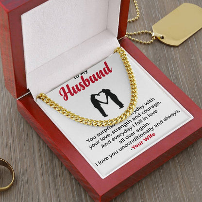 To My Husband | Elegant Cuban Link Chain Necklace for Any Occasion