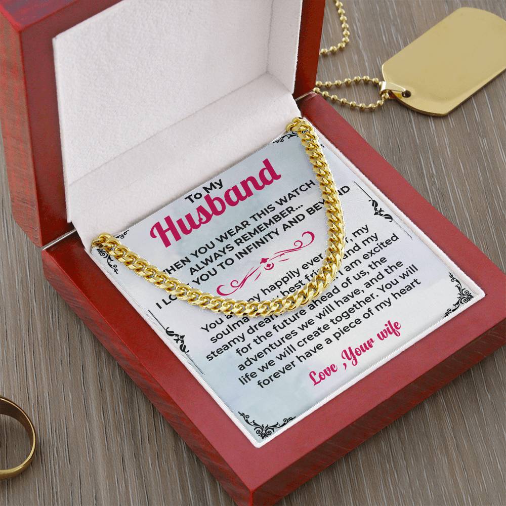 To My Husband | Bold Cuban Link Chain Necklace for Any Occasion