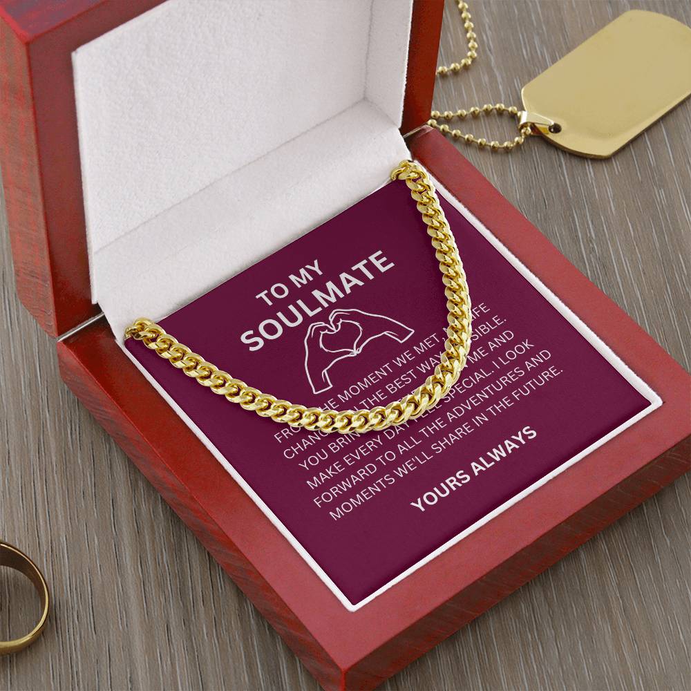 To My Boyfriend — Romantic Cuban Link Chain with Heartfelt Message Card