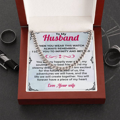 To My Husband | Bold Cuban Link Chain Necklace for Any Occasion