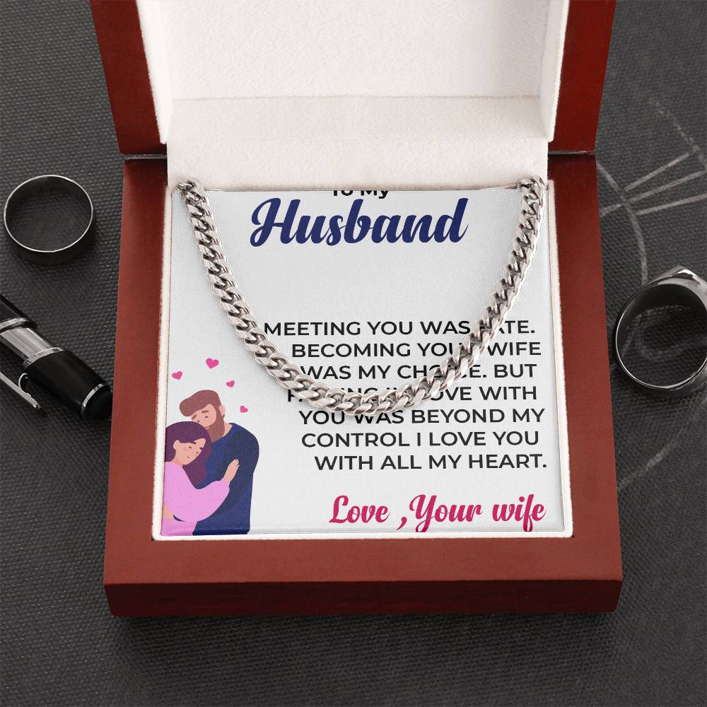 To My Husband | Stylish Cuban Link Chain Necklace Gift for Him