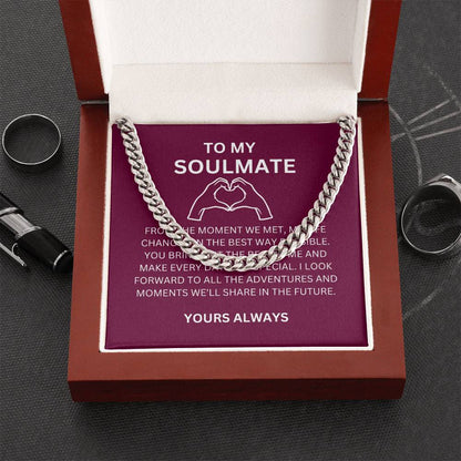 To My Boyfriend — Romantic Cuban Link Chain with Heartfelt Message Card
