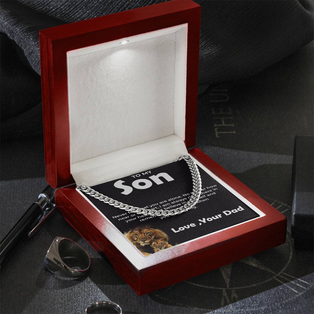 To My Brave Son | Cuban Link Chain from Dad | Stylish Jewelry Gift for Any Occasion