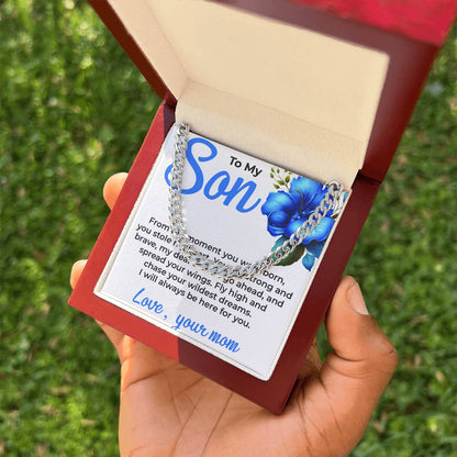 To My Dear Son | Cuban Link Chain Gift from Mom | Thoughtful and Timeless Memento