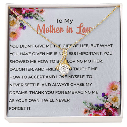 To My Cherished Mother-in-law, Alluring Beauty Necklace | Mother-in-law Gift