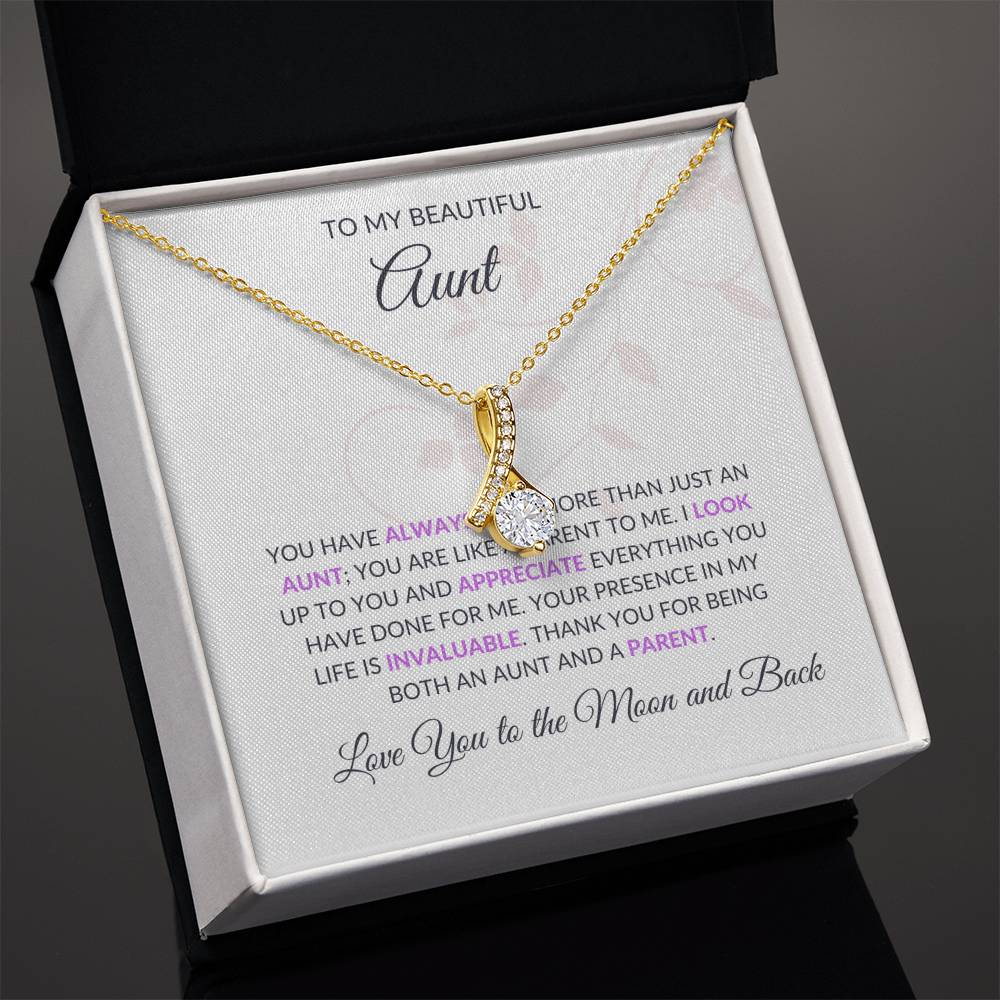 To My Beautiful Aunt Necklace – Elegant Beauty Necklace | Showcasing Love and Gratitude in Yellow & White Gold - SOUVMOUR