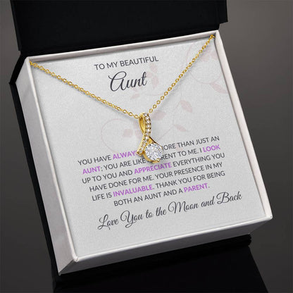 To My Beautiful Aunt Necklace – Elegant Beauty Necklace | Showcasing Love and Gratitude in Yellow & White Gold - SOUVMOUR