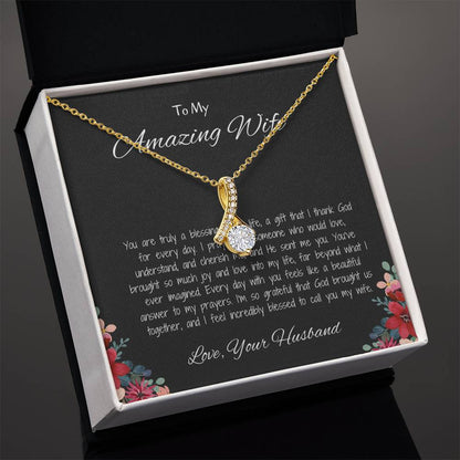 To My Amazing Wife - Treasured Beauty Necklace Gift