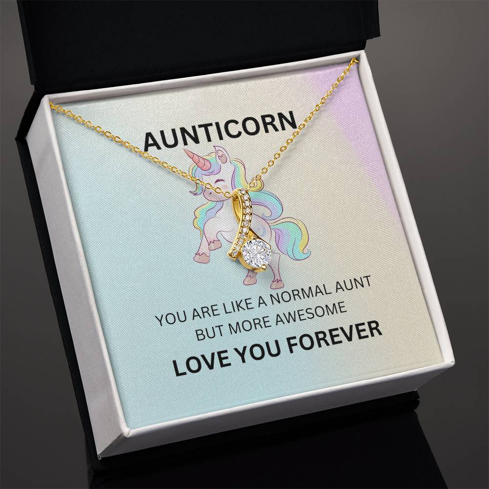 To My Aunticorn – Fun Beauty Necklace | Unique Yellow & White Gold Necklace for My Amazing Aunt - SOUVMOUR