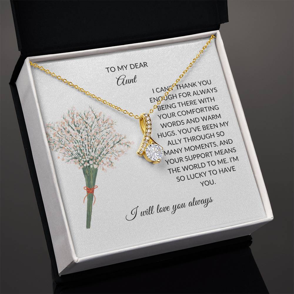 To My Dear Aunt Necklace – Classic Beauty Necklace | Necklace Gift in Yellow & White Gold Variants - SOUVMOUR