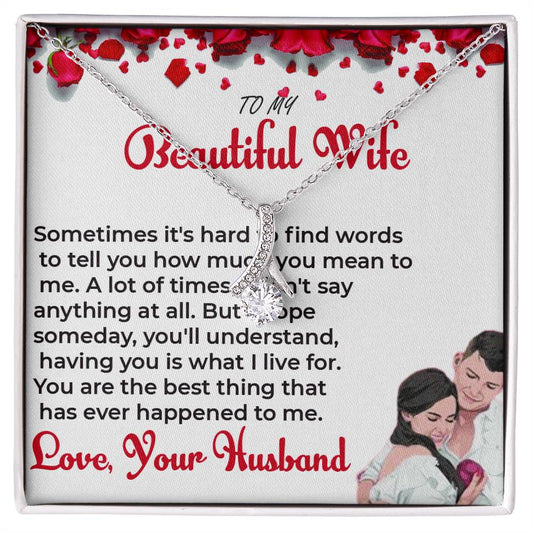 To My Beautiful Wife - Stunning Alluring Beauty Necklace Gift for Wife | Necklace For Her