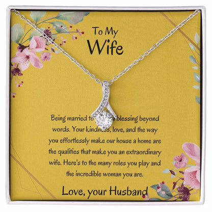 To My Wife, My Wonderful Partner - Alluring Beauty Necklace Gift for Wife