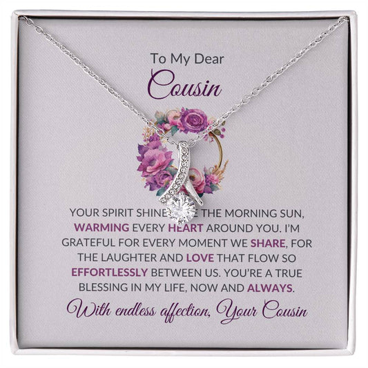 Cousin Necklace | To My Dear Cousin - Alluring Beauty Necklace | Cousin Friendship Necklace