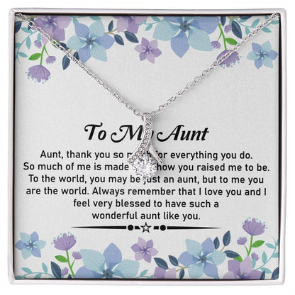 To My Special Aunt Necklace – Beautiful Jewelry | Heartfelt Message Gift in Yellow & White Gold Options - SOUVMOUR