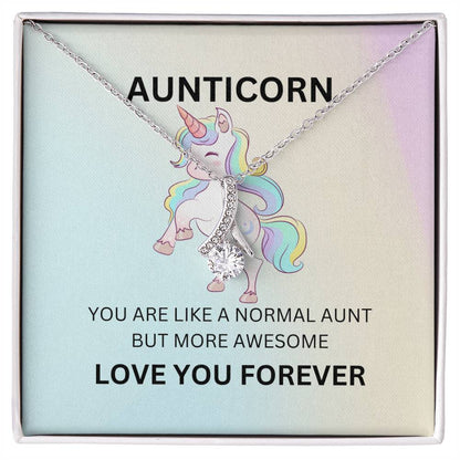 To My Aunticorn – Fun Beauty Necklace | Unique Yellow & White Gold Necklace for My Amazing Aunt - SOUVMOUR