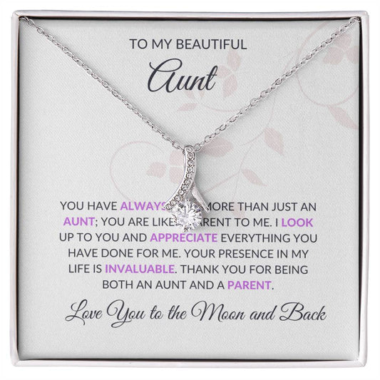 To My Beautiful Aunt Necklace – Elegant Beauty Necklace | Showcasing Love and Gratitude in Yellow & White Gold - SOUVMOUR