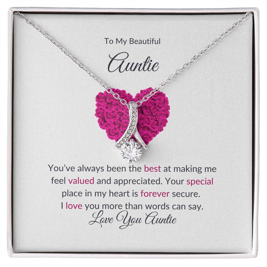 To My Aunt Necklace – Stunning Beauty Necklace | A Grateful Gift in Yellow & White Gold Variants - SOUVMOUR