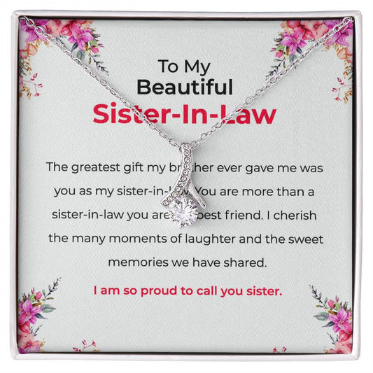 To My Beautiful Sister-in-law Necklace | Eternal Beauty Necklace | Sister-in-Law Gift