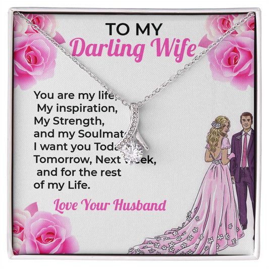To My Darling Wife, My Life - Alluring Beauty Necklace Gift for Wife