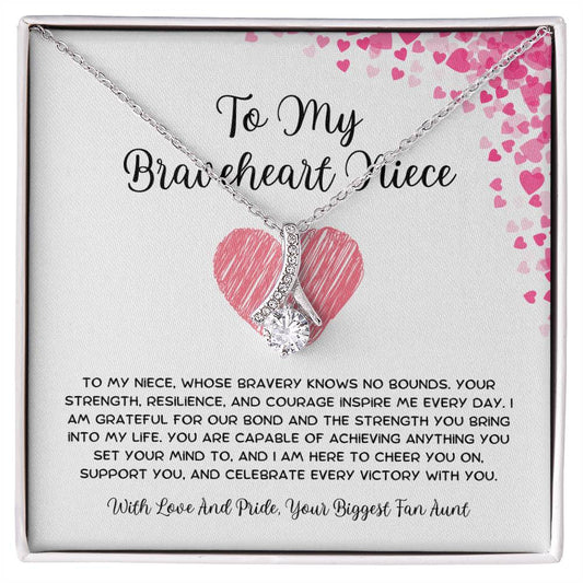 To My Braveheart Niece - From Aunt to Niece Alluring Beauty Necklace - SOUVMOUR