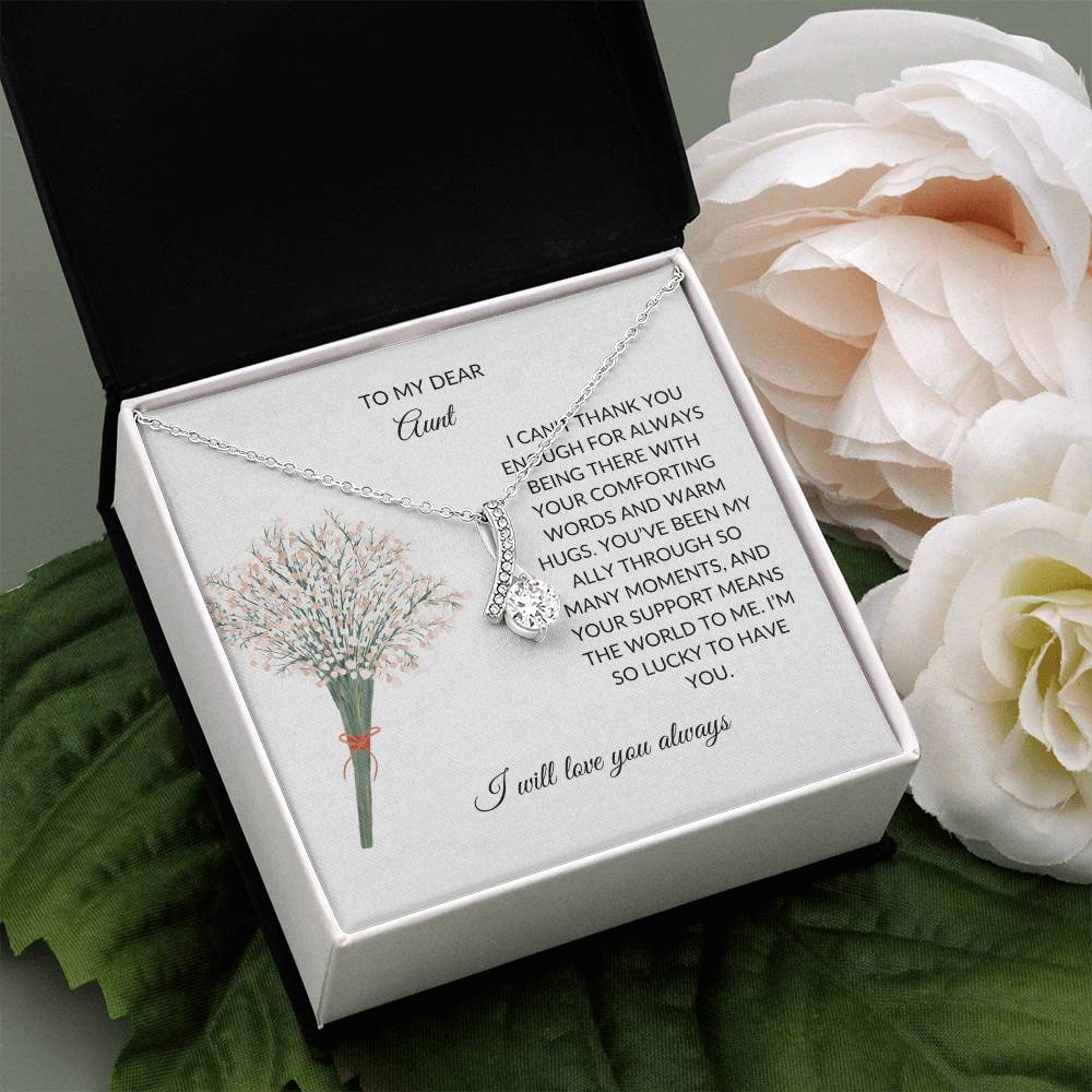 To My Dear Aunt Necklace – Classic Beauty Necklace | Necklace Gift in Yellow & White Gold Variants - SOUVMOUR