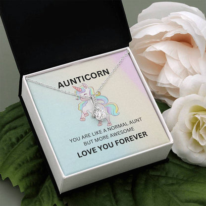 To My Aunticorn – Fun Beauty Necklace | Unique Yellow & White Gold Necklace for My Amazing Aunt - SOUVMOUR