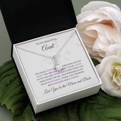 To My Beautiful Aunt Necklace – Elegant Beauty Necklace | Showcasing Love and Gratitude in Yellow & White Gold - SOUVMOUR