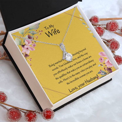 To My Wife, My Wonderful Partner - Alluring Beauty Necklace Gift for Wife