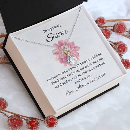 To My Beautiful Sister – Alluring Beauty Necklace | A Timeless Gift in Stunning Gold Tones
