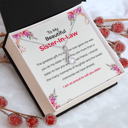 To My Beautiful Sister-in-law Necklace | Eternal Beauty Necklace | Sister-in-Law Gift