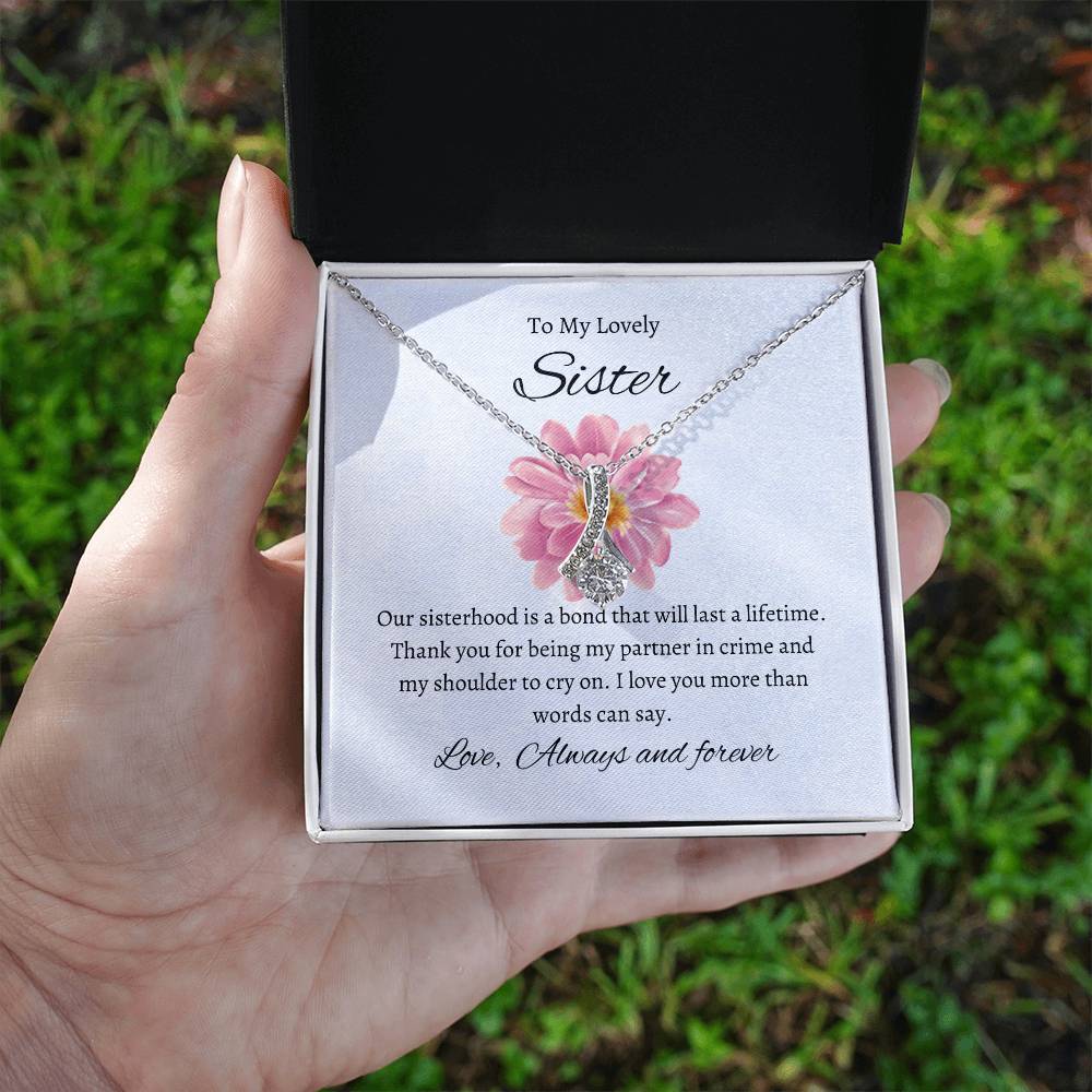 To My Beautiful Sister – Alluring Beauty Necklace | A Timeless Gift in Stunning Gold Tones