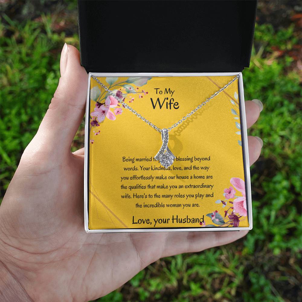 To My Wife, My Wonderful Partner - Alluring Beauty Necklace Gift for Wife