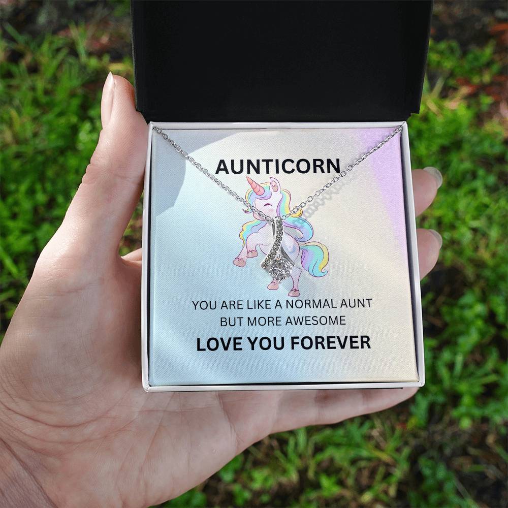 To My Aunticorn – Fun Beauty Necklace | Unique Yellow & White Gold Necklace for My Amazing Aunt - SOUVMOUR