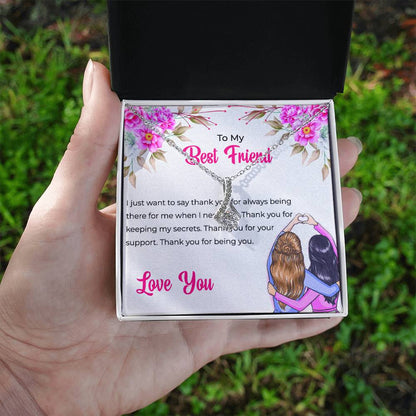 Best Friend Friendship Necklace Gift | To My Lifetime Best Friend - Alluring Beauty Necklace | Friendship Gift
