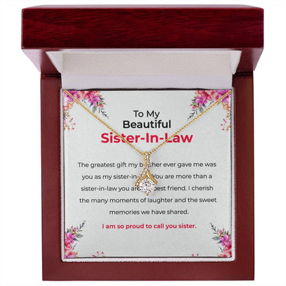 To My Beautiful Sister-in-law Necklace | Eternal Beauty Necklace | Sister-in-Law Gift