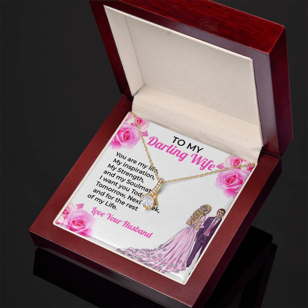 To My Darling Wife, My Life - Alluring Beauty Necklace Gift for Wife