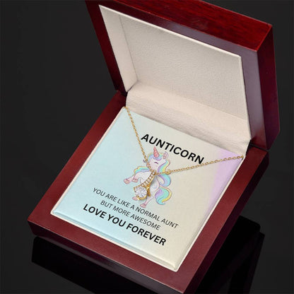 To My Aunticorn – Fun Beauty Necklace | Unique Yellow & White Gold Necklace for My Amazing Aunt - SOUVMOUR