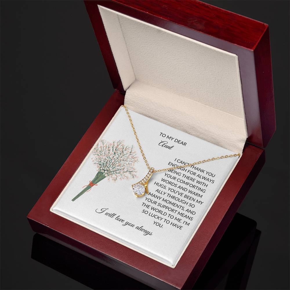 To My Dear Aunt Necklace – Classic Beauty Necklace | Necklace Gift in Yellow & White Gold Variants - SOUVMOUR