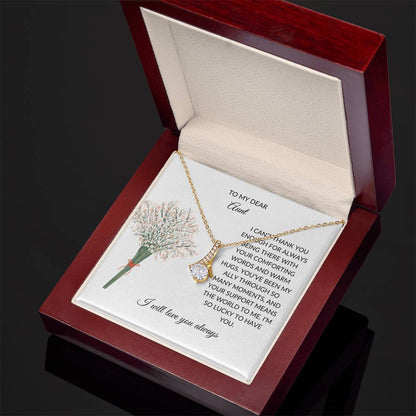 To My Dear Aunt Necklace – Classic Beauty Necklace | Necklace Gift in Yellow & White Gold Variants - SOUVMOUR
