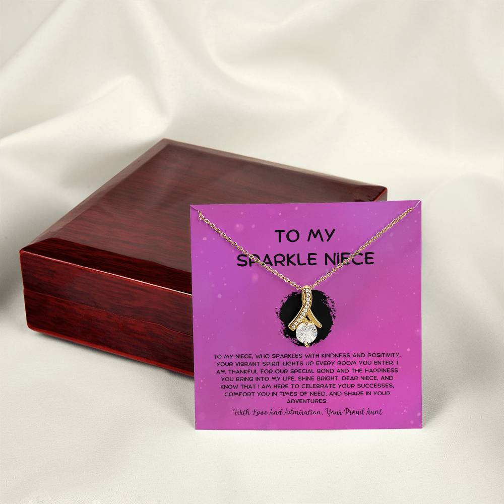 To My Sparkle Niece - From Aunt to Niece Alluring Beauty Necklace - SOUVMOUR