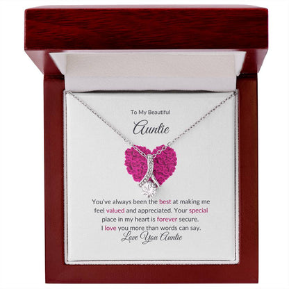 To My Aunt Necklace – Stunning Beauty Necklace | A Grateful Gift in Yellow & White Gold Variants - SOUVMOUR