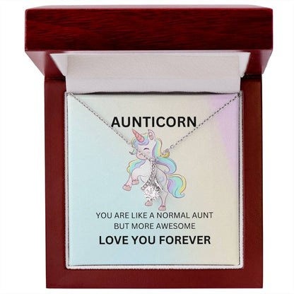 To My Aunticorn – Fun Beauty Necklace | Unique Yellow & White Gold Necklace for My Amazing Aunt - SOUVMOUR