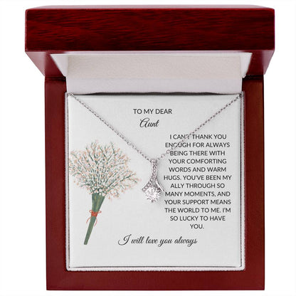 To My Dear Aunt Necklace – Classic Beauty Necklace | Necklace Gift in Yellow & White Gold Variants - SOUVMOUR