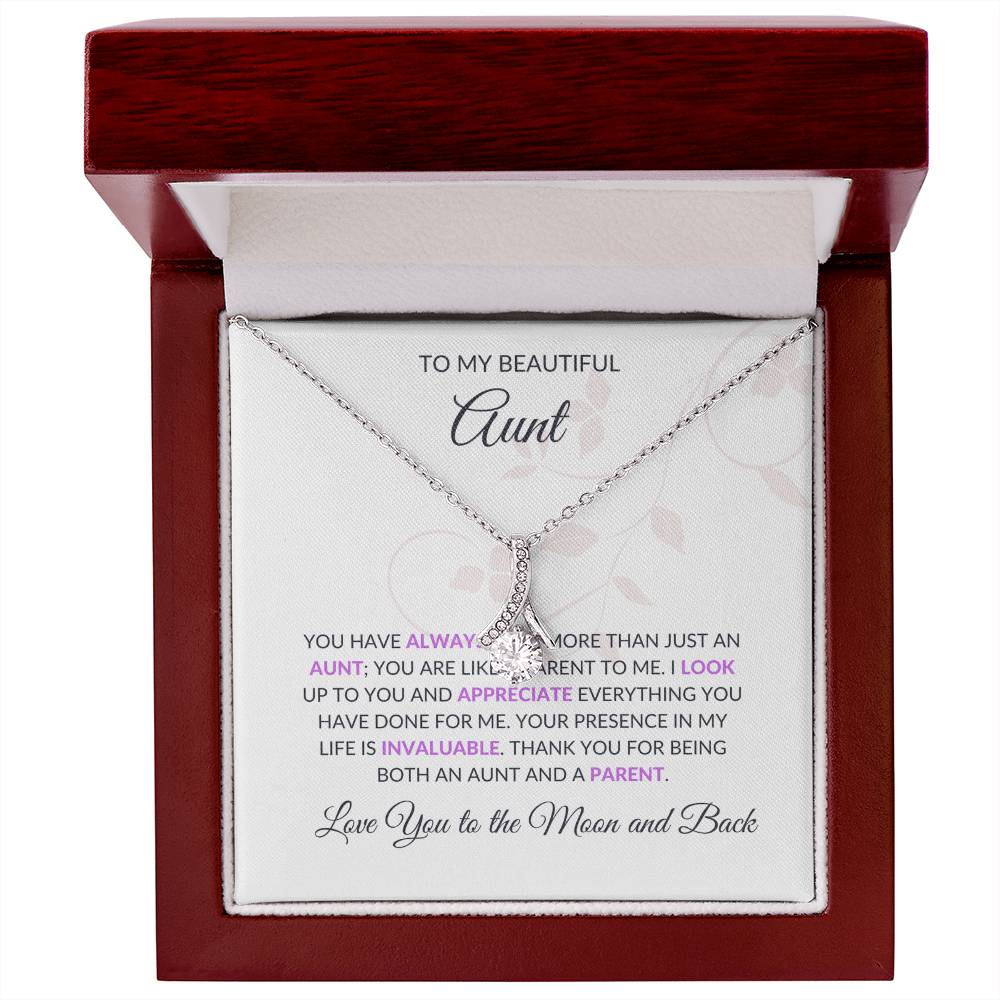 To My Beautiful Aunt Necklace – Elegant Beauty Necklace | Showcasing Love and Gratitude in Yellow & White Gold - SOUVMOUR
