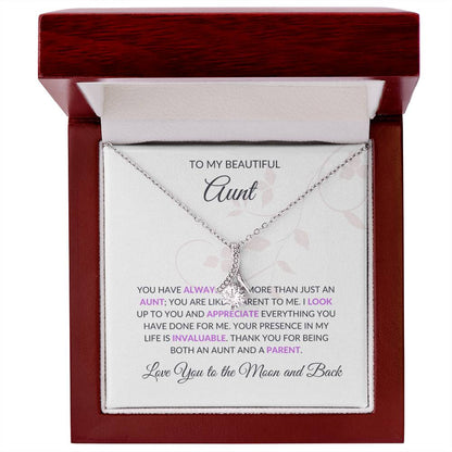 To My Beautiful Aunt Necklace – Elegant Beauty Necklace | Showcasing Love and Gratitude in Yellow & White Gold - SOUVMOUR
