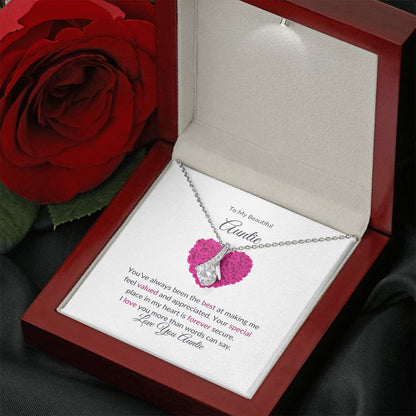 To My Aunt Necklace – Stunning Beauty Necklace | A Grateful Gift in Yellow & White Gold Variants - SOUVMOUR