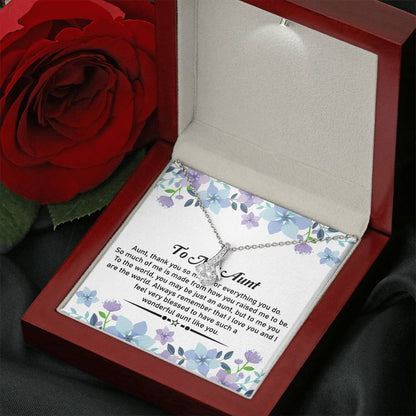 To My Special Aunt Necklace – Beautiful Jewelry | Heartfelt Message Gift in Yellow & White Gold Options - SOUVMOUR