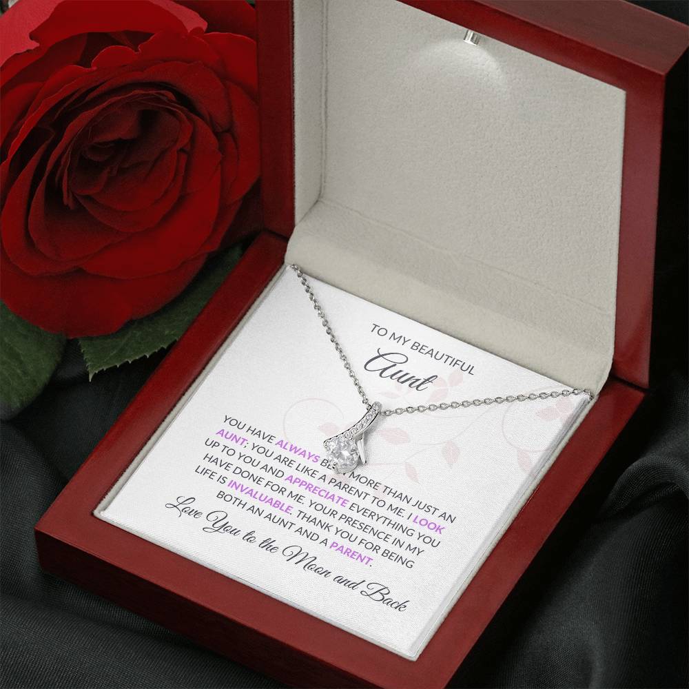 To My Beautiful Aunt Necklace – Elegant Beauty Necklace | Showcasing Love and Gratitude in Yellow & White Gold - SOUVMOUR