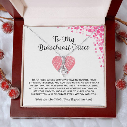 To My Braveheart Niece - From Aunt to Niece Alluring Beauty Necklace - SOUVMOUR